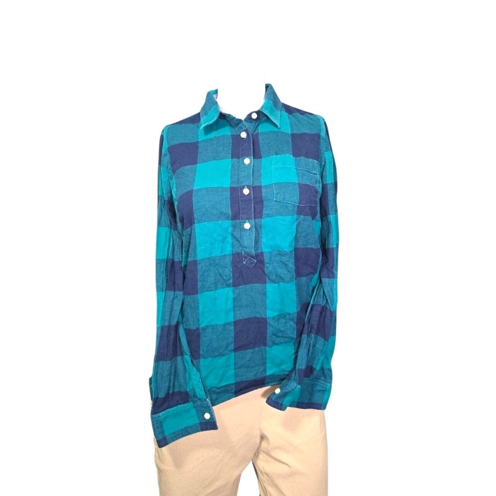 Tommy Hilfiger Womens Plaid Button Shirt Size Medium Cotton Lightweight‎